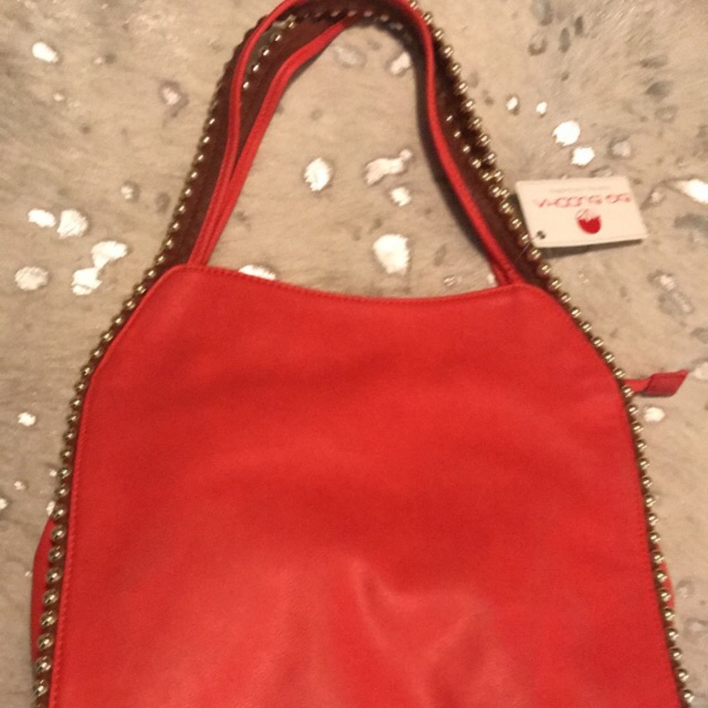NWT: Coral Gold Studded Big Buddha Purse